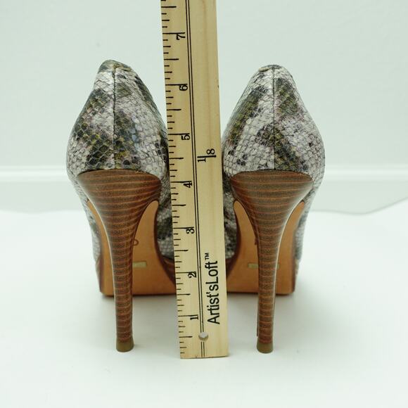 Cole Haan Womens Mariela Snake Print Platform Pump Peep Toe Leather Size 5B - Picture 7 of 7
